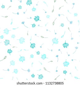Light Blue, Green vector seamless hand painted pattern. Modern geometrical abstract illustration with leaves. Brand new design for your business.