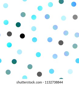 Light Blue, Green vector seamless background with bubbles. Beautiful colored illustration with blurred circles in nature style. Beautiful design for your business natural advert.