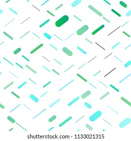 Light Blue, Green vector seamless cover with long lines. Glitter abstract illustration with colored sticks. Best design for your ad, poster, banner.