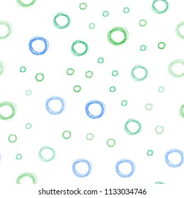 Light Blue, Green vector seamless pattern with spheres. Illustration with set of shining colorful abstract circles. Pattern can be used for futuristic ad, booklets.