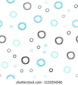 Light Blue, Green vector seamless layout with circle shapes. Glitter abstract illustration with blurred drops of rain. Pattern can be used as texture of wallpapers.