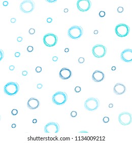 Light Blue, Green vector seamless cover with spots. Abstract illustration with colored bubbles in nature style. New design for ad, poster, banner of your website.