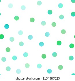 Light Blue, Green vector seamless background with dots. Abstract illustration with colored bubbles in nature style. New design for ad, poster, banner of your website.