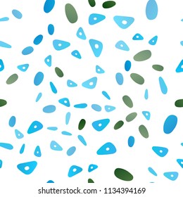 Light Blue, Green vector seamless backdrop with lines, circles. Decorative design in abstract style with lines, dots. Pattern for commercials.