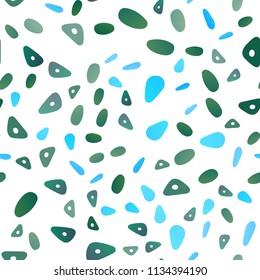Light Blue, Green vector seamless texture in triangular style with circles. Circles, lines on abstract background with colorful gradient. Smart design for your business advert.