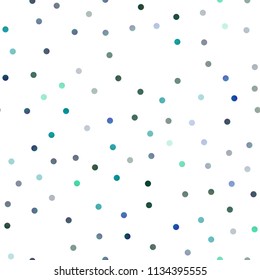Light Blue, Green vector seamless texture with disks. Blurred decorative design in abstract style with bubbles. The pattern can be used for aqua ad, booklets.