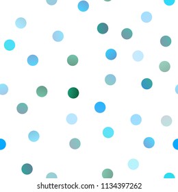 Light Blue, Green vector seamless template with circles. Abstract illustration with colored bubbles in nature style. New design for ad, poster, banner of your website.