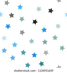 Light Blue, Green vector seamless pattern with christmas stars. Decorative shining illustration with stars on abstract template. The pattern can be used for new year ad, booklets.