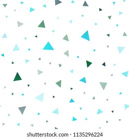 Light Blue, Green vector seamless cover in polygonal style. Modern abstract illustration with colorful triangles. Pattern for commercials.