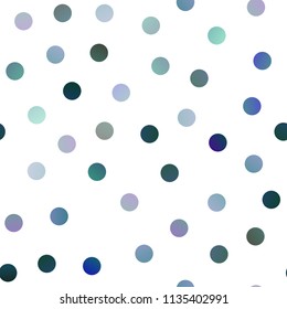 Light Blue, Green vector seamless cover with spots. Illustration with set of shining colorful abstract circles. Pattern can be used as texture of water, rain drops.