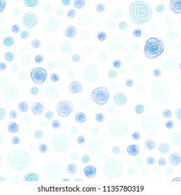 Light Blue, Green vector seamless doodle blurred template. A vague abstract illustration with flowers in doodles style. Pattern for wallpapers and coloring books.