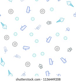 Light Blue, Green vector seamless texture with delicious snacks. Decorative shining illustration with food on abstract template. Pattern for menu of cafes, bars, restaurants.
