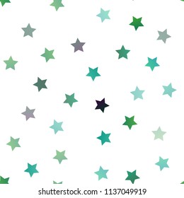 Light Blue, Green vector seamless pattern with christmas stars. Blurred decorative design in simple style with stars. Smart design for your business advert.