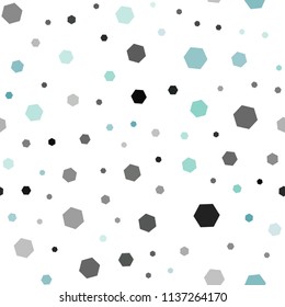 Light Blue, Green vector seamless layout with hexagonal shapes. Colorful hexagons on white backdrop. Pattern for ads, leaflets.