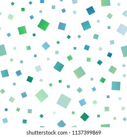 Light Blue, Green vector seamless template with crystals, rectangles. Decorative design in abstract style with rectangles. The template can be used as a background.