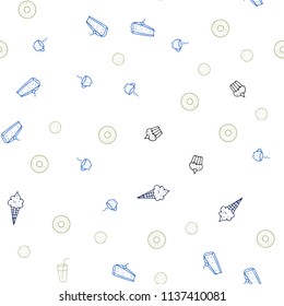 Light Blue, Green vector seamless template with organic meal. Glitter abstract sketch with gourmet food. Pattern for ad, booklets, leaflets of restaurants.