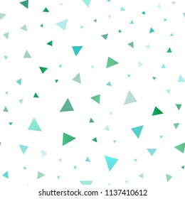 Light Blue, Green vector seamless background with triangles. Triangles on abstract background with colorful gradient. Pattern for busines ad, booklets, leaflets