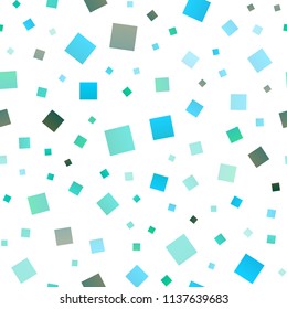 Light Blue, Green vector seamless pattern in square style. Glitter abstract illustration with rectangular shapes. Modern template for your landing page.