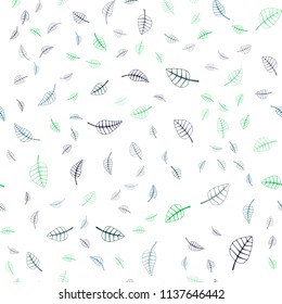 Light Blue, Green vector seamless  natural elegant template. leaves on elegant natural pattern with gradient. Hand painted design for web, wrapping, wallpaper.