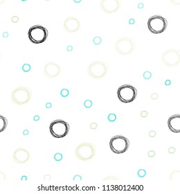 Light Blue, Green vector seamless cover with spots. Blurred decorative design in abstract style with bubbles. Pattern can be used for beautiful websites.