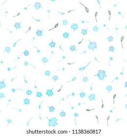Light Blue, Green vector seamless sketch template. Sketchy doodles with leaves on white background. Pattern for coloring books and pages for kids.