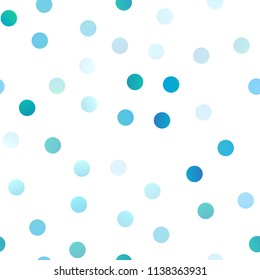 Light Blue, Green vector seamless background with bubbles. Glitter abstract illustration with blurred drops of rain. Pattern can be used as texture of water, rain drops.