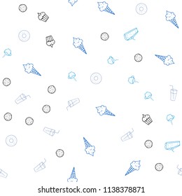 Light Blue, Green vector seamless template with organic meal. Blurred decorative design of snacks in doodle style. Pattern for menu of cafes, bars, restaurants.