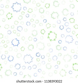 Light Blue, Green vector seamless backdrop with dots. Illustration with set of shining colorful abstract circles. New design for ad, poster, banner of your website.
