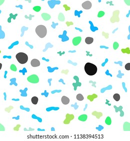 Light Blue, Green vector seamless template with bubble shapes. A sample with blurred bubble shapes. Brand-new design for your ads, poster, banner.