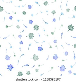 Light Blue, Green vector seamless doodle cover. Creative illustration in blurred style with leaves. Completely new design for your business.