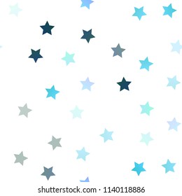 Light Blue, Green vector seamless background with colored stars. Modern geometrical abstract illustration with stars. The pattern can be used for new year ad, booklets.