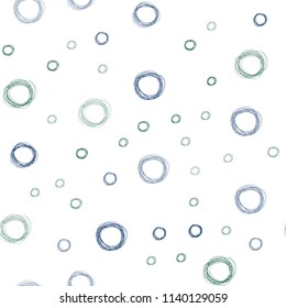 Light Blue, Green vector seamless backdrop with dots. Illustration with set of shining colorful abstract circles. New design for ad, poster, banner of your website.
