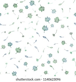 Light Blue, Green vector seamless doodle texture. Doodle illustration of leaves in Origami style with gradient. New template for your brand book.