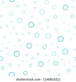 Light Blue, Green vector seamless backdrop with dots. Glitter abstract illustration with blurred drops of rain. Pattern can be used as texture of wallpapers.