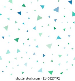 Light Blue, Green vector seamless texture in triangular style. Beautiful illustration with triangles in nature style. Modern template for your landing page.