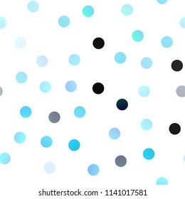 Light Blue, Green vector seamless pattern with spheres. Abstract illustration with colored bubbles in nature style. Completely new template for your brand book.