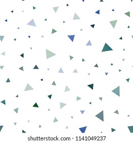 Light Blue, Green vector seamless cover in polygonal style. Illustration with set of colorful triangles. Best design for your ad, poster, banner.