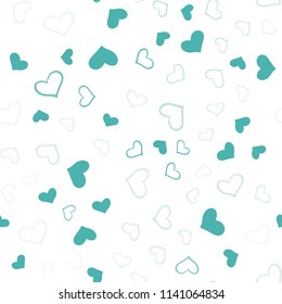 Light Blue, Green vector seamless background with hearts. Hearts on blurred abstract background with colorful gradient. Beautiful design for your business advert of anniversary.