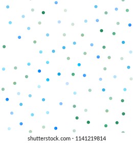Light Blue, Green vector seamless cover with spots. Abstract illustration with colored bubbles in nature style. The pattern can be used for ads, leaflets of liquid.