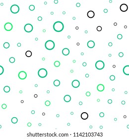 Light Blue, Green vector seamless layout with circle shapes. Beautiful colored illustration with blurred circles in nature style. Completely new template for your brand book.