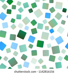 Light Blue, Green vector seamless template with crystals, rectangles. Beautiful illustration with rectangles and squares. Pattern for busines ad, booklets, leaflets