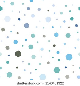 Light Blue, Green vector seamless template in hexagonal style. Illustration of colored hexagons on white surface. Beautiful design for your business advert.
