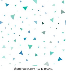 Light Blue, Green vector seamless template with crystals, triangles. Glitter abstract illustration with triangular shapes. Pattern for busines ad, booklets, leaflets