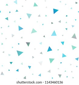 Light Blue, Green vector seamless template with crystals, triangles. Glitter abstract illustration with triangular shapes. Pattern can be used for websites.