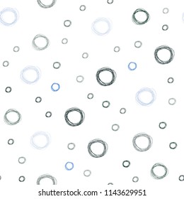 Light Blue, Green vector seamless layout with circle shapes. Abstract illustration with colored bubbles in nature style. Pattern can be used as texture of wallpapers.