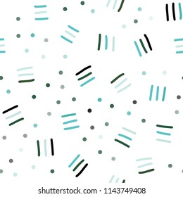 Light Blue, Green vector seamless background with lines, ovals. Decorative abstract design of repeating lines, circles. Template for business cards, websites.