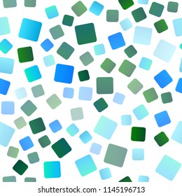 Light Blue, Green vector seamless texture in rectangular style. Abstract gradient illustration with rectangles. Pattern for commercials.