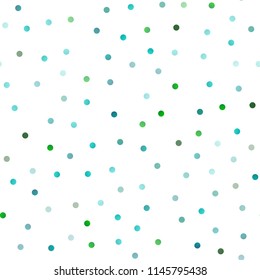 Light Blue, Green vector seamless layout with circle shapes. Modern abstract illustration with colorful water drops. Pattern can be used as texture of water, rain drops.