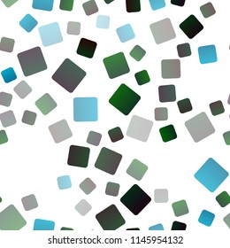 Light Blue, Green vector seamless texture in rectangular style. Modern abstract illustration with colorful rectangles. Smart design for your business advert.