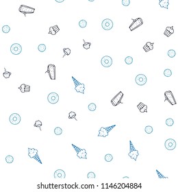 Light Blue, Green vector seamless texture with delicious snacks. Beautiful colored illustration with food in doodle style. Pattern for menu of cafes, bars, restaurants.